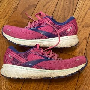 Women's Brooks Pink Purple Ghost 14 Running Shoes Sneakers‎ Size 8